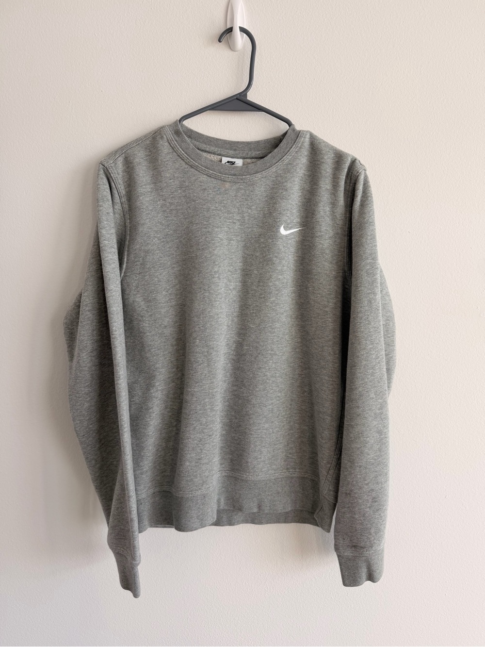 Nike Gray Crewneck Sweatshirt with White Swoosh
